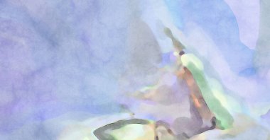 Pastel renklerde suluboya resim. Poster, duvar sanatı, afiş, kart, kitap kapağı ya da ambalaj için rahatlatıcı kompozisyonun yumuşak renkli çizimi. Modern fırça darbeleri resim.