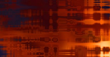 Soyut arkaplan. Yaşlanmış grunge dokusunda geometrik elementler. Farklı renk desenli grafiksel illüstrasyon.