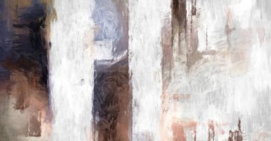 Soyut arkaplanda pürüzlü fırça darbeleri. Fırça boyası. Renkli boya darbeleri. Eşsiz duvar sanatı. Tuvaldeki modern sanat. Renkli çağdaş sanat eserleri. 