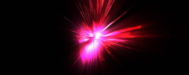 Fütürist mercek patlaması. Parlayan parçacıkları ve çizgileri olan ışık patlaması yıldızı. Güzel soyut ışın arkaplanı.