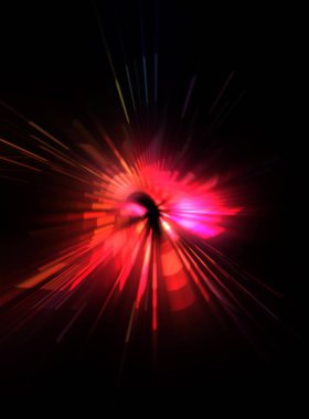 Fütürist mercek patlaması. Parlayan parçacıkları ve çizgileri olan ışık patlaması yıldızı. Güzel soyut ışın arkaplanı.