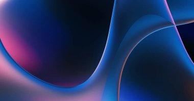 Soyut arkaplan. Değişken renk değişim dalgaları, dinamik hareketlerle. Işık dalgalarının neon renkli soyut tasarımı. Duvar kağıdı, afiş, arkaplan, kart, kitap illüstrasyonu, web sitesi.