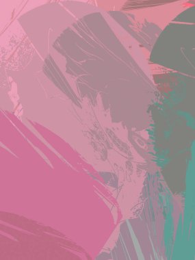 Vahşi fırça darbeleriyle yaratıcı soyut resim. Artistik fırça darbeleriyle donatılmış. Renkli ve canlı bir tasvir. Boyalı sanat.