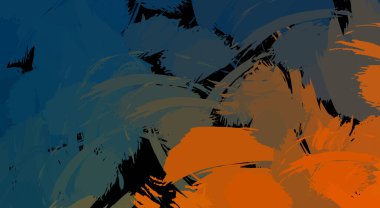 Canlı fırça darbeleriyle boyanmış. Renkli desenli resim. Fırçalanmış duvar kağıdını boya.