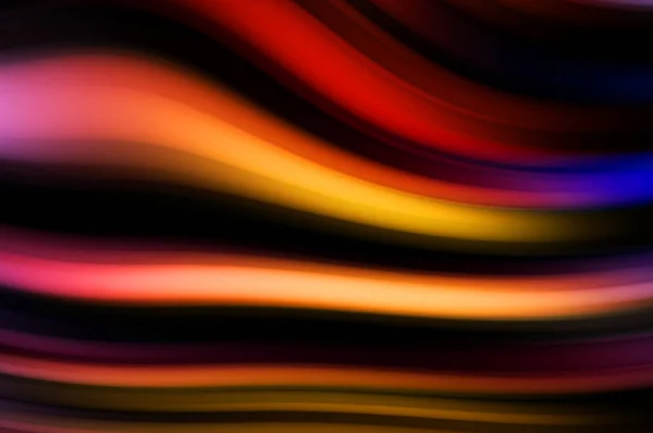 Linee Morbide Colorate Sfondo Nero Onde Colore Fluide Vibranti Che — Foto Stock