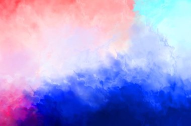 Renkli fırça darbelerinin 2D çizimi. Dekoratif desenli resim. canlı boya desenli arkaplan.