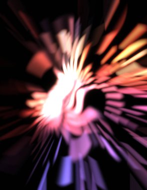 Işık parçacık izleri. Parlayan parçacıkları ve çizgileri olan ışık patlaması yıldızı. Güzel hareketli soyut ışın arkaplanı.