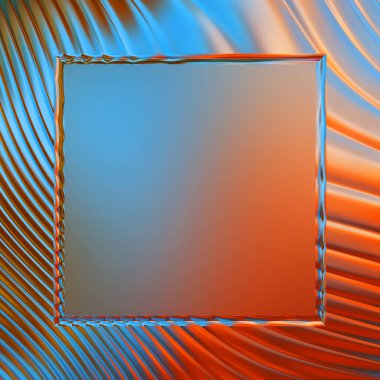 Soyut çerçeveli arkaplan. Renkli, canlı, dalgalı bir duvar kağıdı. Merkezi çerçeveli yaratıcı grafik 2d çizim. Dinamik şekilli modaya uygun sıvı örtüsü.