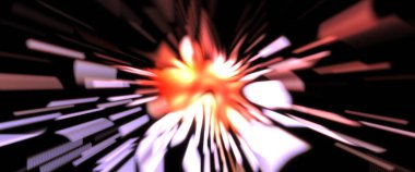 Işık parçacık izleri. Parlayan parçacıkları ve çizgileri olan ışık patlaması yıldızı. Güzel hareketli soyut ışın arkaplanı.