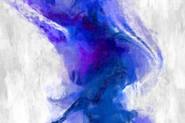 Soyut arkaplanda pürüzlü fırça darbeleri. Fırça boyası. Renkli boya darbeleri. Eşsiz duvar sanatı. Tuvaldeki modern sanat. Renkli çağdaş sanat eserleri. 