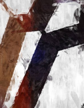 Soyut arkaplanda pürüzlü fırça darbeleri. Fırça boyası. Renkli boya darbeleri. Eşsiz duvar sanatı. Tuvaldeki modern sanat. Renkli çağdaş sanat eserleri. 