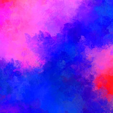 Canlı fırça darbeleriyle boyanmış. Renkli desenli resim. Fırçalanmış duvar kağıdını boya.