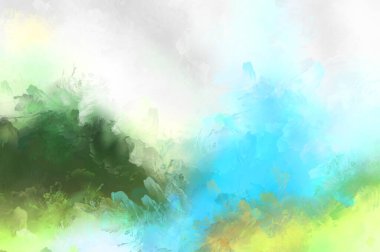 Sanatsal soyut arkaplan. Doku boyalı duvar kağıdı. Boya darbeleriyle yaratıcı bir illüstrasyon. Fırça desenli resim.