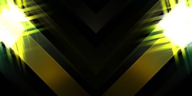 Soyut parlayan geometrik ışıklar arka planda. Fraktal simetrik grafik çizimi. Parıldayan ve parıldayan çubukları kesiştir.