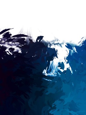 Taranmış Boyalı Soyut Arkaplan. Vahşi kaotik fırça darbeleri. Boya darbeleri. 2D İllüstrasyon. Fırça darbeli resim. 