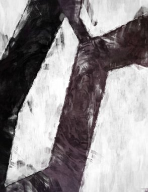 Soyut arkaplanda pürüzlü fırça darbeleri. Fırça boyası. Renkli boya darbeleri. Eşsiz duvar sanatı. Tuvaldeki modern sanat. Renkli çağdaş sanat eserleri. 