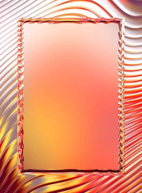 Soyut çerçeveli arkaplan. Renkli, canlı, dalgalı bir duvar kağıdı. Merkezi çerçeveli yaratıcı grafik 2d çizim. Dinamik şekilli modaya uygun sıvı örtüsü.