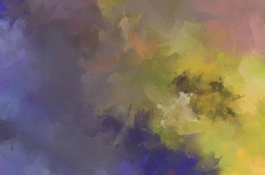 Renkli fırça darbelerinin 2D çizimi. Dekoratif desenli resim. canlı boya desenli arkaplan.