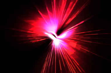 Fütürist mercek patlaması. Parlayan parçacıkları ve çizgileri olan ışık patlaması yıldızı. Güzel soyut ışın arkaplanı.