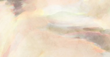 Alkol mürekkebini andıran rahatlatıcı fırça darbelerinin modern resmi. Poster, duvar sanatı, afiş, kart, kitap kapağı veya ambalaj için pastel renkli suluboya resim.