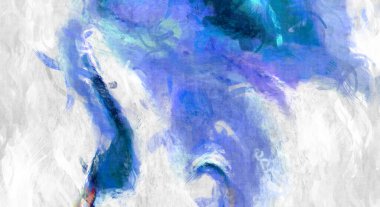 Soyut arkaplanda pürüzlü fırça darbeleri. Fırça boyası. Renkli boya darbeleri. Eşsiz duvar sanatı. Tuvaldeki modern sanat. Renkli çağdaş sanat eserleri. 