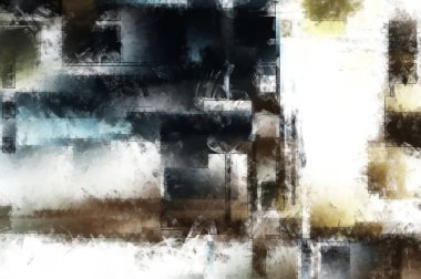 Modern sanat. Renkli çağdaş sanat eserleri. Renkli boya darbeleri. Soyut arkaplanda fırça darbeleri. Fırça boyası. Eşsiz duvar sanatı.