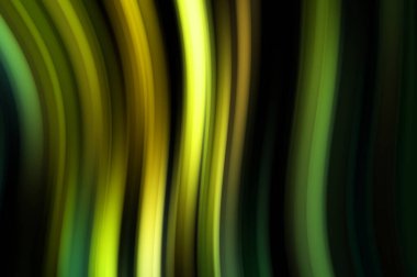 Siyah arka planda renkli düz çizgiler. Sıvı ve sıvı renkli dalgalar karanlıkta akıyor. Duvar kağıdı, afiş, arkaplan, kart, kitap, kapak, poster, afiş, broşür