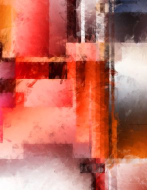 Modern sanat. Renkli çağdaş sanat eserleri. Renkli boya darbeleri. Soyut arkaplanda fırça darbeleri. Fırça boyası. Eşsiz duvar sanatı.