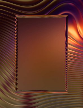 Soyut çerçeveli arkaplan. Renkli, canlı, dalgalı bir duvar kağıdı. Merkezi çerçeveli yaratıcı grafik 2d çizim. Dinamik şekilli modaya uygun sıvı örtüsü.