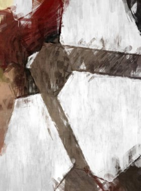 Soyut arkaplanda pürüzlü fırça darbeleri. Fırça boyası. Renkli boya darbeleri. Eşsiz duvar sanatı. Tuvaldeki modern sanat. Renkli çağdaş sanat eserleri. 