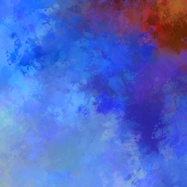 Canlı fırça darbeleriyle boyanmış. Renkli desenli resim. Fırçalanmış duvar kağıdını boya.