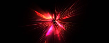 Fütürist mercek patlaması. Parlayan parçacıkları ve çizgileri olan ışık patlaması yıldızı. Güzel soyut ışın arkaplanı.