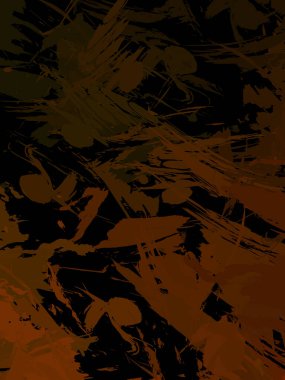 Vahşi fırça darbeleriyle yaratıcı soyut resim. Artistik fırça darbeleriyle donatılmış. Renkli ve canlı bir tasvir. Boyalı sanat.