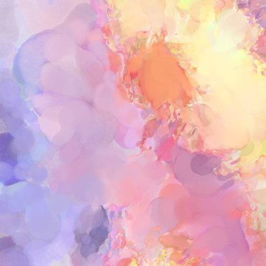 2D çizim. Sanatsal arkaplan resmi. Tablo üzerinde soyut resim. Çağdaş sanat. El yapımı resim. Renkli doku. Modern sanat eserleri. Yüzeyde suluboya fırça darbeleriyle boyama.