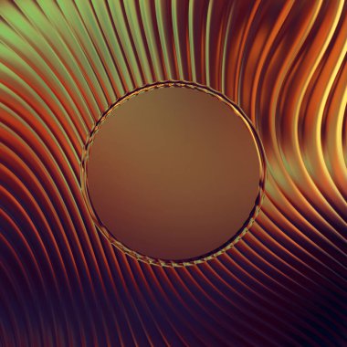 Soyut çerçeveli arkaplan. Renkli, canlı, dalgalı bir duvar kağıdı. Merkezi çerçeveli yaratıcı grafik 2d çizim. Dinamik şekilli modaya uygun sıvı örtüsü.