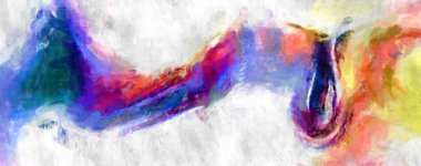 Soyut arkaplanda pürüzlü fırça darbeleri. Fırça boyası. Renkli boya darbeleri. Eşsiz duvar sanatı. Tuvaldeki modern sanat. Renkli çağdaş sanat eserleri. 