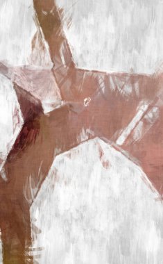 Soyut arkaplanda pürüzlü fırça darbeleri. Fırça boyası. Renkli boya darbeleri. Eşsiz duvar sanatı. Tuvaldeki modern sanat. Renkli çağdaş sanat eserleri. 