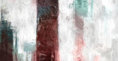 Soyut arkaplanda pürüzlü fırça darbeleri. Fırça boyası. Renkli boya darbeleri. Eşsiz duvar sanatı. Tuvaldeki modern sanat. Renkli çağdaş sanat eserleri. 