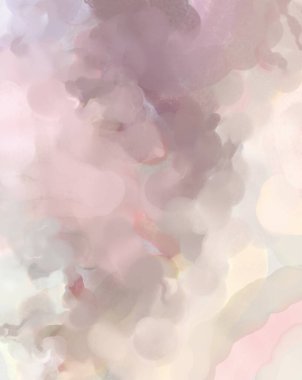 Yumuşak suluboya duvar kağıdı. Hafifçe fırçalanmış renkleri olan sanatsal bir resim. Pastel renkler arkaplana dokunmuş. Soyut duvar sanatı..