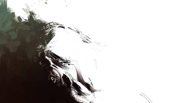 Taranmış Boyalı Soyut Arkaplan. Vahşi kaotik fırça darbeleri. Boya darbeleri. 2D İllüstrasyon. Fırça darbeli resim. 