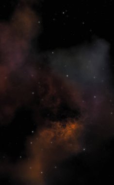 Galaksi uzayındaki yıldız alanı renkli nebula ile. Uzayın derinliklerinin bilim kurgu geçmişi. Ruhsal duvar kağıdı.