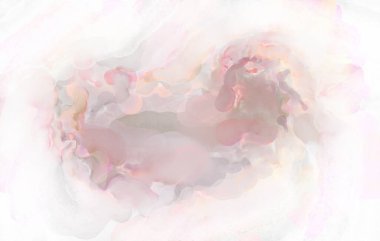 Alkol mürekkebini andıran rahatlatıcı fırça darbelerinin modern resmi. Poster, duvar sanatı, afiş, kart, kitap kapağı veya ambalaj için pastel renkli suluboya resim.