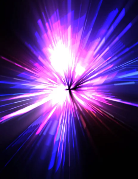 Fütürist mercek patlaması. Parlayan parçacıkları ve çizgileri olan ışık patlaması yıldızı. Güzel soyut ışın arkaplanı.
