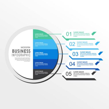 Simgeli vektör bilgi etiketi şablonu. 5 seçenek ya da adım. İş kavramı için bilgi grafikleri. Bilgi grafikleri, akış grafikleri, sunumlar, web siteleri, afişler, yazılı materyaller için kullanılabilir.