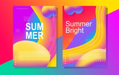 Parlak yaz partisi posteri. Kulüp gece vektör şablonu. Soyut gradyanlar müzik arkaplanı dalgaları