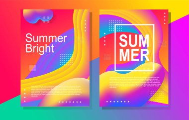 Parlak yaz partisi posteri. Kulüp gece vektör şablonu. Soyut gradyanlar müzik arkaplanı dalgaları