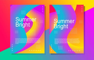 Parlak yaz partisi posteri. Kulüp gece vektör şablonu. Soyut gradyanlar müzik arkaplanı dalgaları