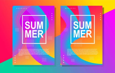 Parlak yaz partisi posteri. Kulüp gece vektör şablonu. Soyut gradyanlar müzik arkaplanı dalgaları