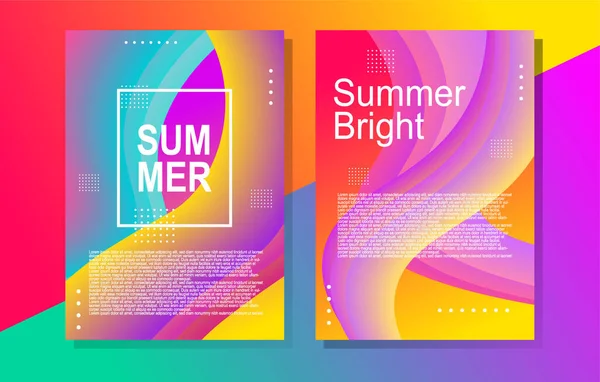 Summer Bright Party Poster Club Night Vector Template Abstract Gradients — Stock Vector