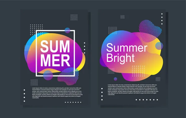 Affiche Fête Lumineuse Été Avec Forme Liquide Colorée Flyer Nuit — Image vectorielle